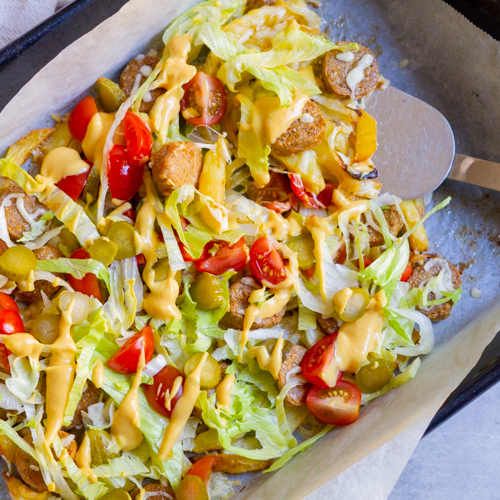 Cheeseburger traybake